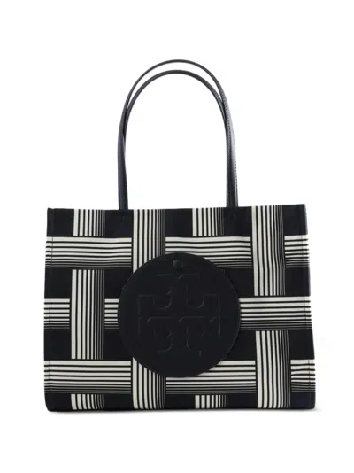 Tory Burch Small Ella Printed Tote In Black