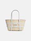 Tory Burch Small 'ella' Shopping Bag In White Basket Straw