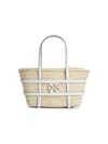 Tory Burch Small Ella Shopping Bag In White Basket Straw