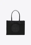 Tory Burch Small Ella Leather Tote Bag In Black