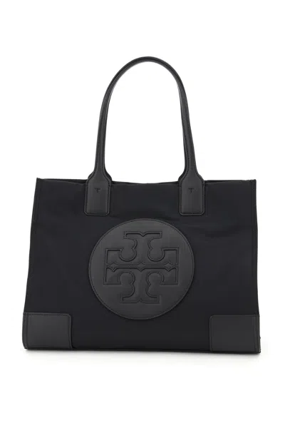 Tory Burch Ella Mini Tote Bag In Recycled Nylon In Black