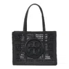 Tory Burch Black Small Hand-crochete Ella Tote Bag In Black