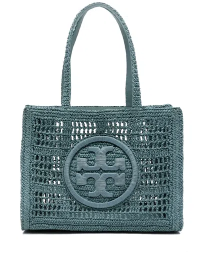 Tory Burch Small Crochet Ella Tote Bag In Blue
