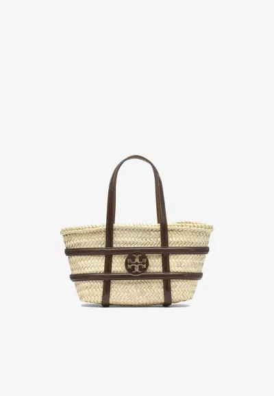 Tory Burch Small Ella Woven-raffia Tote Bag In Sand