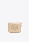 Tory Burch Small Ella Zip-around Wallet In Beige