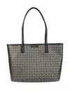 Tory Burch Black Cotton Ever-ready Small Tote Bag In Gray