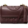 Tory Burch Fleming Small Convertible Shoulder Bag Albarossa In Muscadine