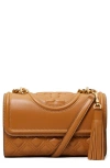 Tory Burch Small Fleming Convertible Leather Shoulder Bag In Kobicha