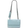 Tory Burch Fleming Small Quilted Leather Convertible Shoulder Bag In Blue