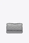 Tory Burch Small Fleming Convertible Shoulder Bag In Gray
