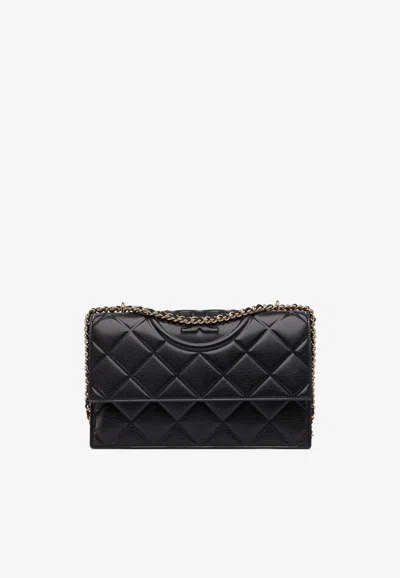 Tory Burch Small Fleming Leather Crossbody Bag In Black