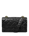 Tory Burch Fleming Small Leather Shoulder Bag In Black