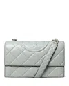 Tory Burch Small Fleming Leather Shoulder Bag In Gray