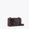 Tory Burch Small Fleming Quilted Patent Shoulder Bag In Burgundy