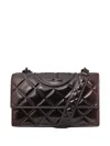 Tory Burch Small Fleming Quilted Patent Shoulder Bag In Brown