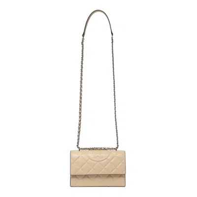 Tory Burch Small Fleming Shoulder Bag In Beige