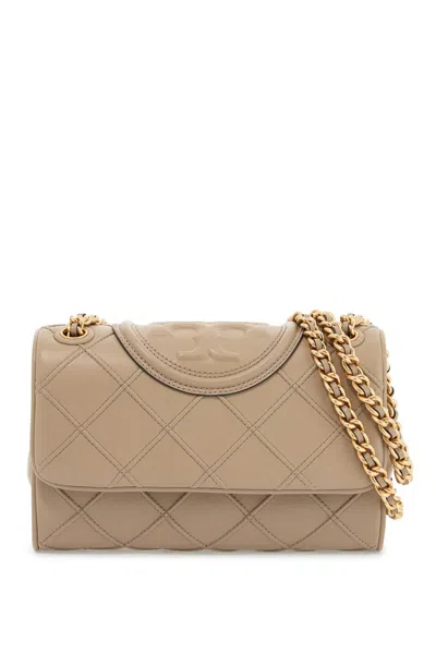 Tory Burch Small Fleming Shoulder Bag In Beige