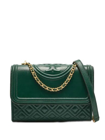 Pre-owned Tory Burch Small Fleming Shoulder Bag In Green