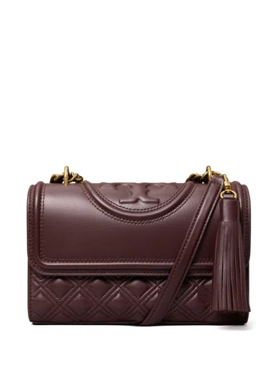 Tory Burch Fleming Small Convertible Shoulder Bag Albarossa In Muscadine