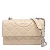 Tory Burch Small Fleming Shoulder Bag In Vanilla