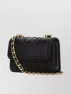 Tory Burch Fleming Shoulder Strap In Black Leather