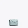 Tory Burch Small Fleming Soft Flap Wallet In Gray