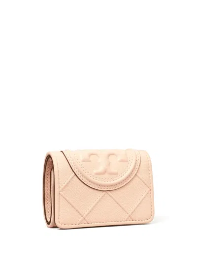 Tory Burch Tri-fold Leather Wallet In Pink