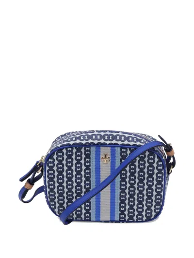 Pre-owned Tory Burch Small Gemini Link Cross Body Bag In Blue