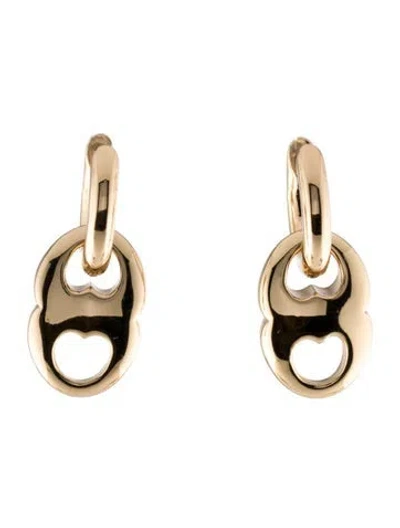Pre-owned Tory Burch Small Gemini Link Hoop Earrings In Multi