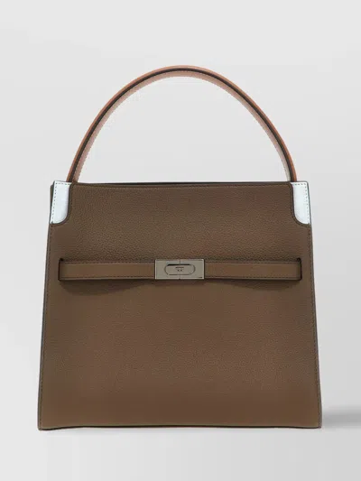 Tory Burch Small Handbag With Adjustable Strap And Top Handle In Brown