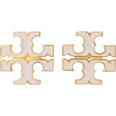 Tory Burch Small Icon Enamel Stud Earrings In Gold