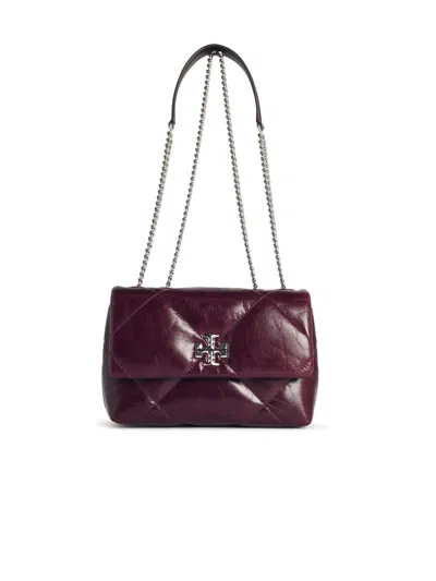 Tory Burch Small Kira Burgundy Leather Crossbody Bag In Red