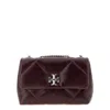 Tory Burch Small Kira Burgundy Leather Crossbody Bag In Burgundy
