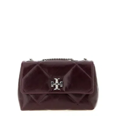Tory Burch Small Kira Burgundy Leather Crossbody Bag