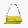 Tory Burch Small Kira Chevron Flap Shoulder Bag In Island Chartreuse