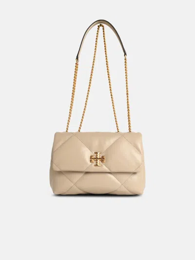 Tory Burch Small 'kira' Convertible Shoulder Bag In Beige Leather In Sand