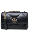 Tory Burch Kira Diamond Quilted Leather Small Convertible Shoulder Bag In 黑色的