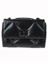 Tory Burch Small Kira Diamond Quilt Convertible Shoulder Bag In Black