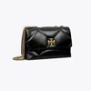 Tory Burch Kira Diamond Quilted Leather Small Convertible Shoulder Bag In Black