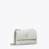 Tory Burch Small Kira Diamond Quilt Convertible Shoulder Bag In Silver