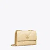 Tory Burch Small Kira Diamond Quilt Convertible Shoulder Bag In White