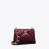 Tory Burch Small Kira Diamond Quilt Distressed Shoulder Bag In Red