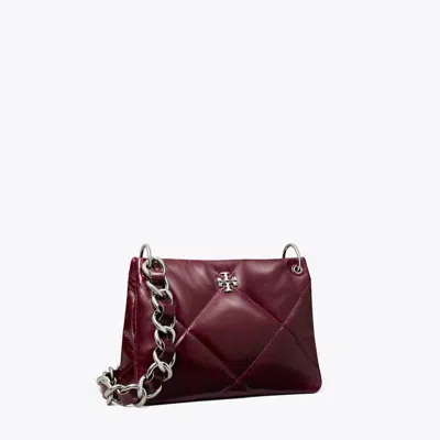 Tory Burch Small Kira Diamond Quilt Distressed Shoulder Bag In Red