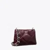 Tory Burch Small Kira Diamond Quilt Distressed Shoulder Bag In Red