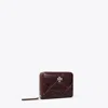 Tory Burch Small Kira Diamond Quilt Distressed Zip-around Wallet In Red
