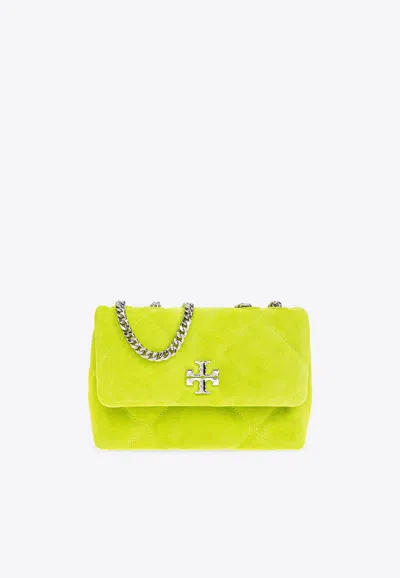 Tory Burch Small Kira Diamond Quilt Shoulder Bag In Green