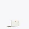 Tory Burch Small Kira Diamond Quilt Zip-around Wallet In White