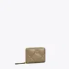 Tory Burch Small Kira Diamond Quilt Zip-around Wallet In Brown