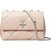 Tory Burch Small Kira Diamond Quilted Convertible Leather Shoulder Bag In Soft Pink