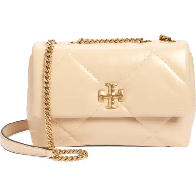 Tory Burch Small Kira Diamond Quilted Convertible Leather Shoulder Bag In Vanilla Soft Serve